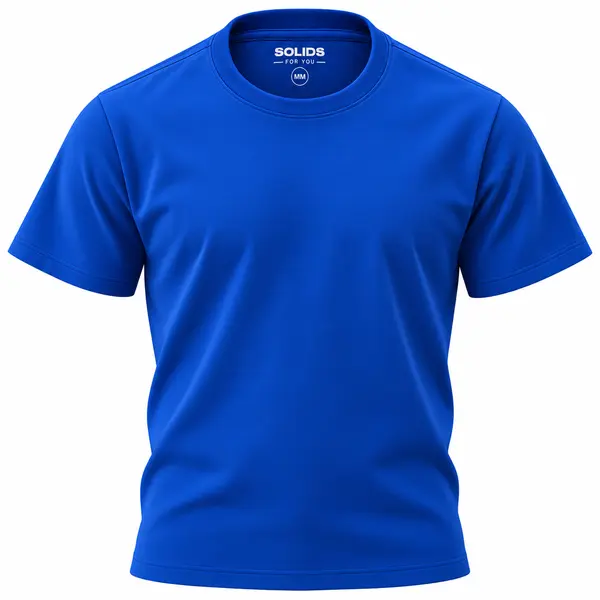 Solid Blue fitted t-shirt for men